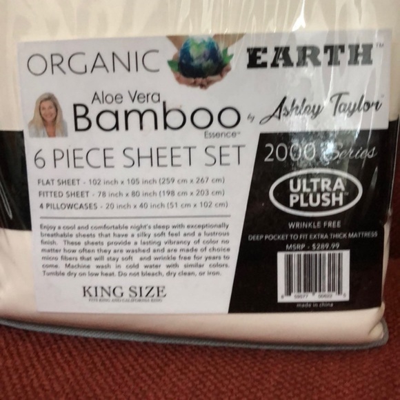 Bamboo Sheets 6 piece set King Lt Yellow - Picture 2 of 4